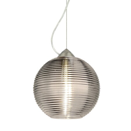 Besa Lighting Kristall 8 Cord Pendant, Smoke, Satin Nickel Finish, 1x9W LED 1KX-461602-LED-SN